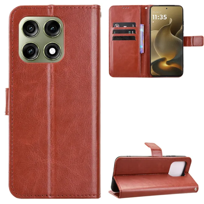 Housse Motorola Edge 70 Pro Portefeuille Effet Cuir Patiné