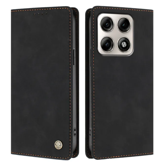 Housse rabat Motorola Edge 70 Pro simili cuir suédé anti-RFID