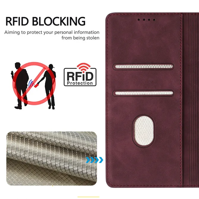 Housse rabat Motorola Edge 70 Pro simili cuir suédé anti-RFID