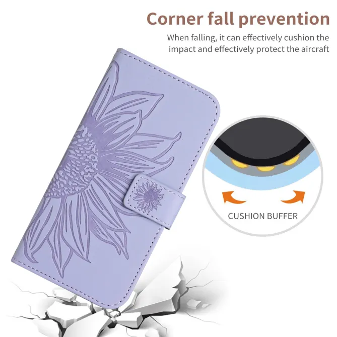 Housse Sunflower à lanière pour Motorola Edge 70 Pro