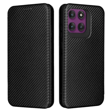 Housse Motorola Edge 70 Pro Simili Cuir Style Fibre de Carbone