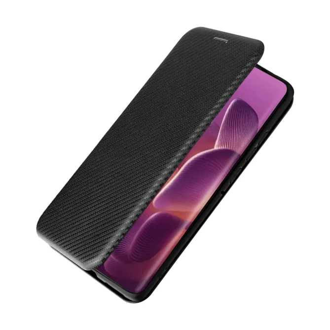 Housse Motorola Edge 70 Pro Simili Cuir Style Fibre de Carbone