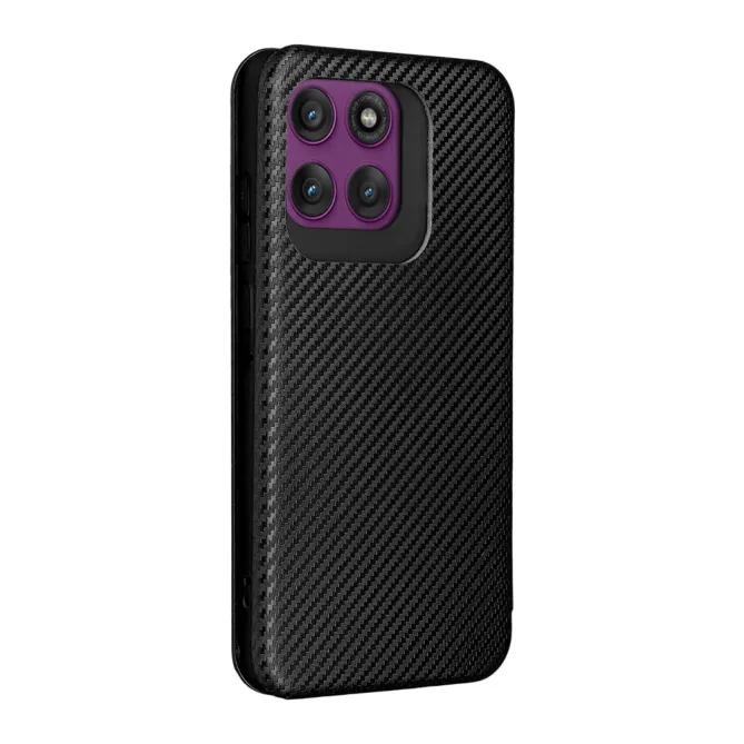 Housse Motorola Edge 70 Pro Simili Cuir Style Fibre de Carbone