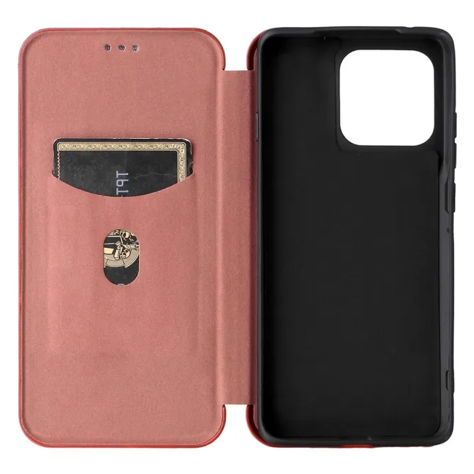 Housse Motorola Edge 70 Pro Simili Cuir Style Fibre de Carbone