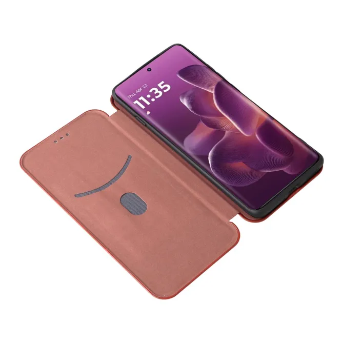 Housse Motorola Edge 70 Pro Simili Cuir Style Fibre de Carbone