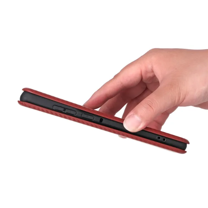 Housse Motorola Edge 70 Pro Simili Cuir Style Fibre de Carbone