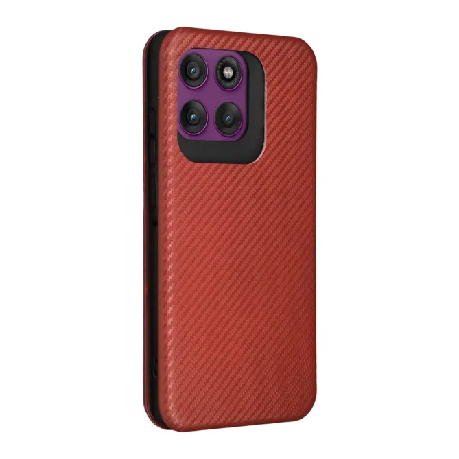 Housse Motorola Edge 70 Pro Simili Cuir Style Fibre de Carbone