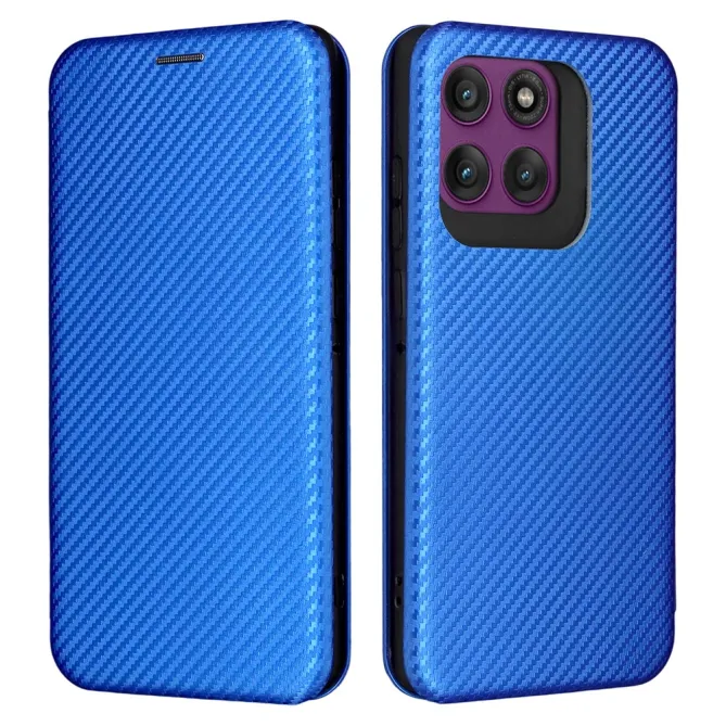 Housse Motorola Edge 70 Pro Simili Cuir Style Fibre de Carbone