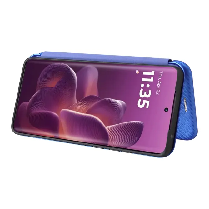 Housse Motorola Edge 70 Pro Simili Cuir Style Fibre de Carbone