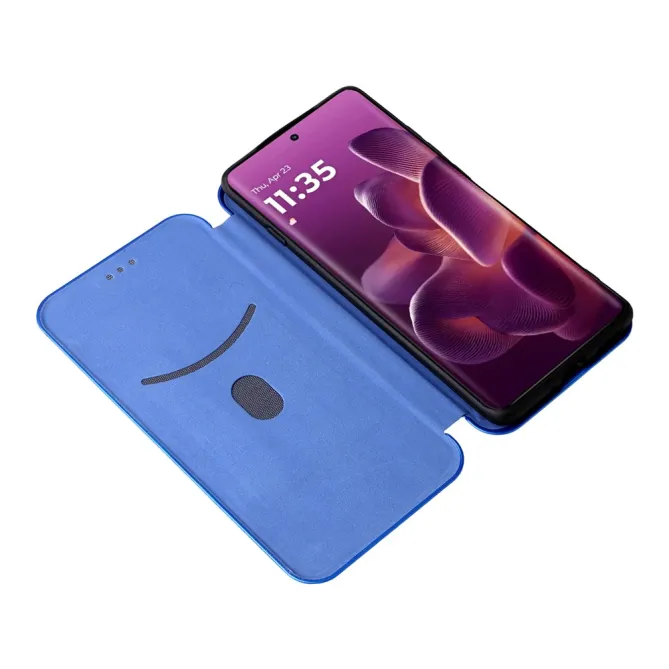 Housse Motorola Edge 70 Pro Simili Cuir Style Fibre de Carbone