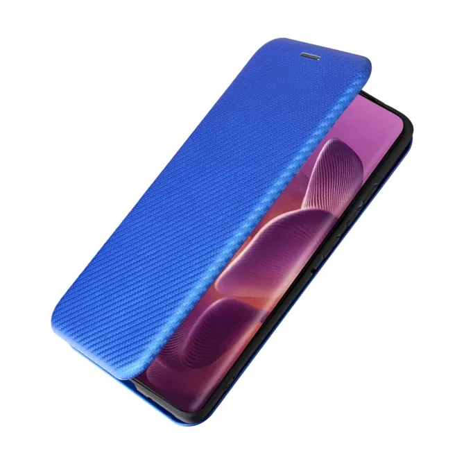 Housse Motorola Edge 70 Pro Simili Cuir Style Fibre de Carbone