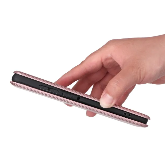 Housse Motorola Edge 70 Pro Simili Cuir Style Fibre de Carbone