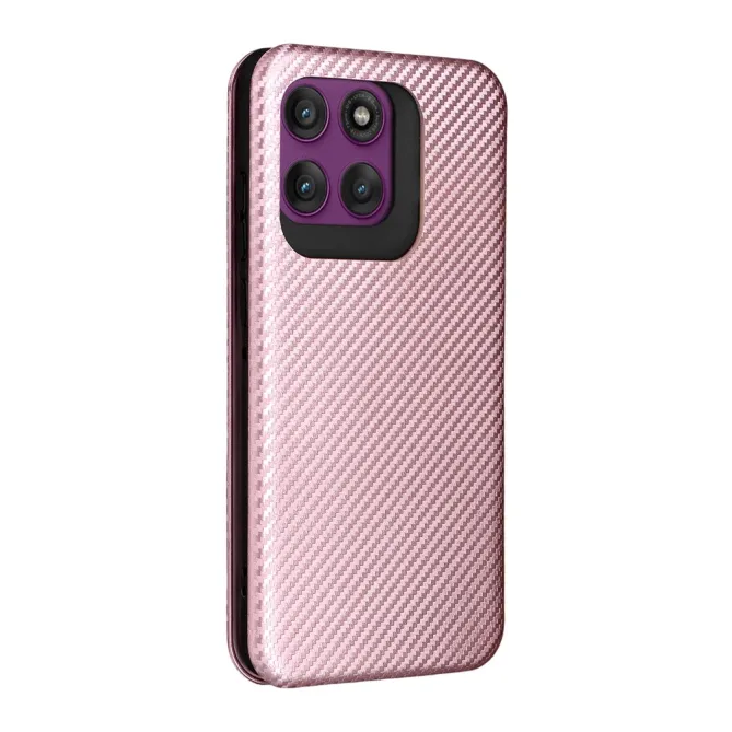 Housse Motorola Edge 70 Pro Simili Cuir Style Fibre de Carbone