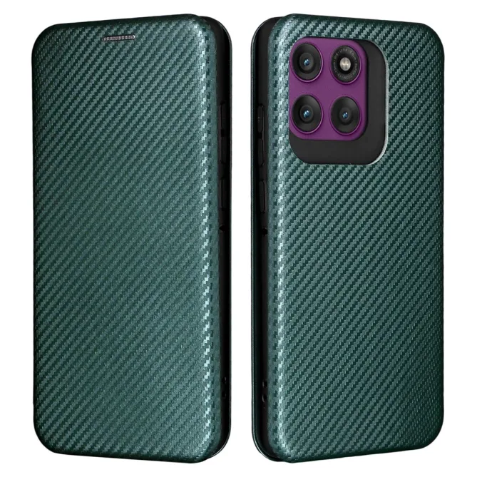 Housse Motorola Edge 70 Pro Simili Cuir Style Fibre de Carbone