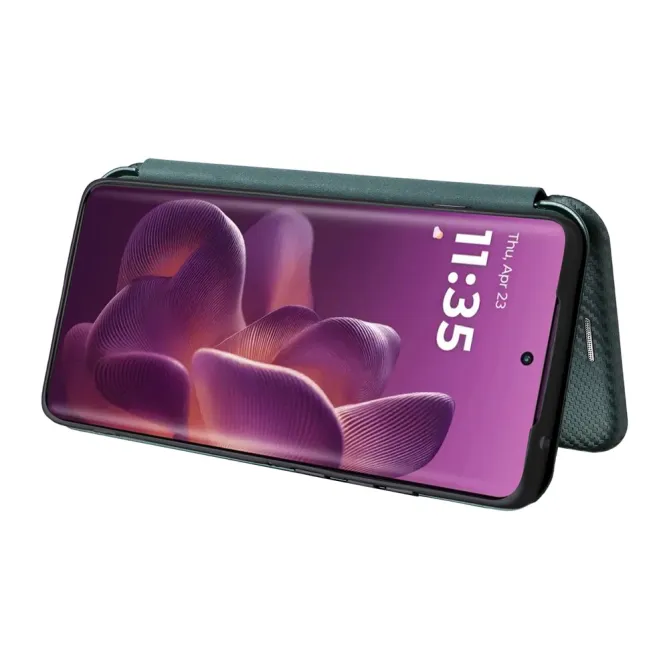 Housse Motorola Edge 70 Pro Simili Cuir Style Fibre de Carbone