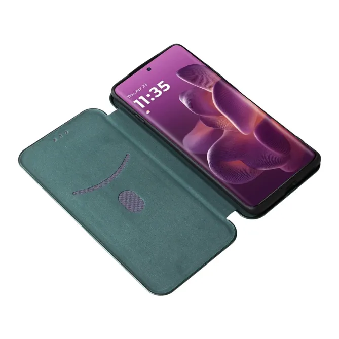 Housse Motorola Edge 70 Pro Simili Cuir Style Fibre de Carbone