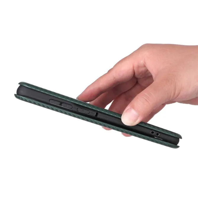 Housse Motorola Edge 70 Pro Simili Cuir Style Fibre de Carbone