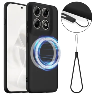 Coque Motorola Edge 70 Pro Silicone Liquide Magnétique, Lanière