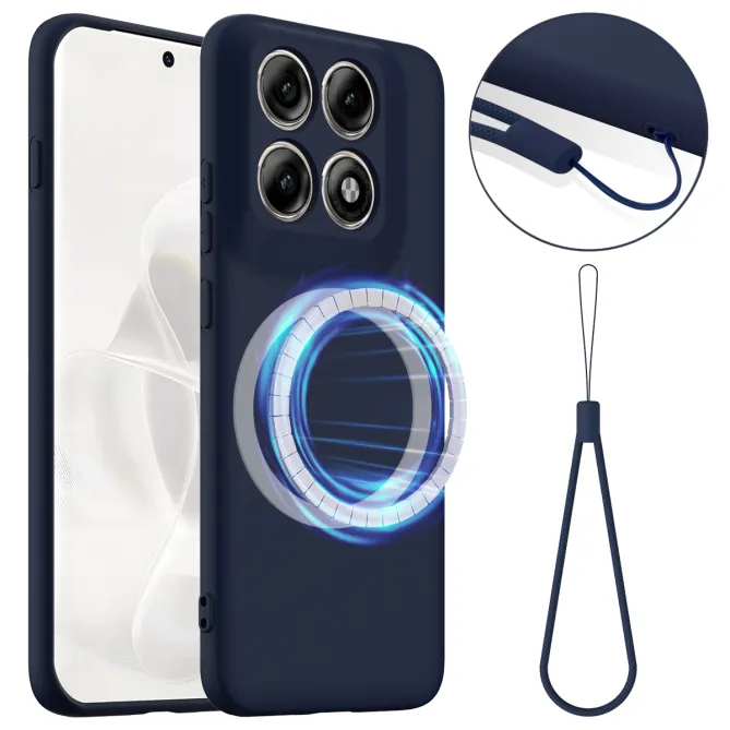 Coque Motorola Edge 70 Pro Silicone Liquide Magnétique, Lanière