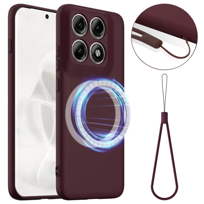 Coque Motorola Edge 70 Pro Silicone Liquide Magnétique, Lanière