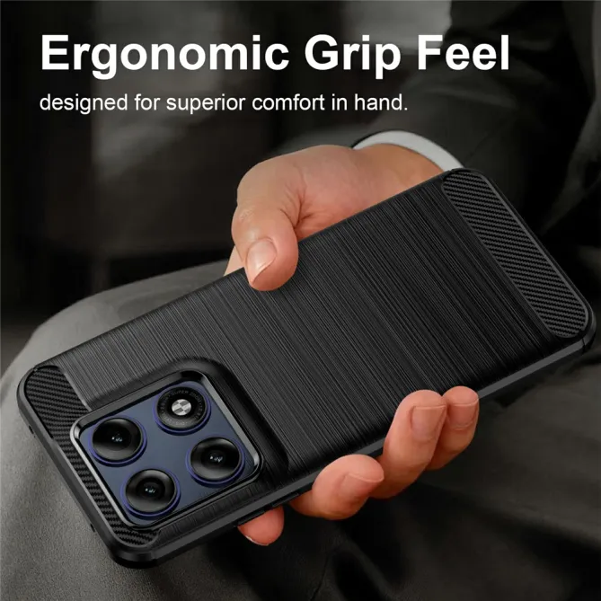 Coque Motorola Edge 70 Pro Effet Brossé Carbone
