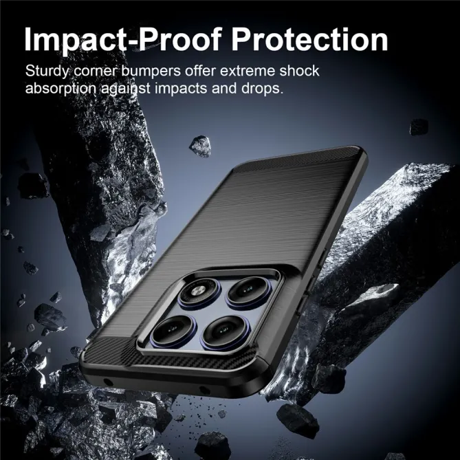 Coque Motorola Edge 70 Pro Effet Brossé Carbone
