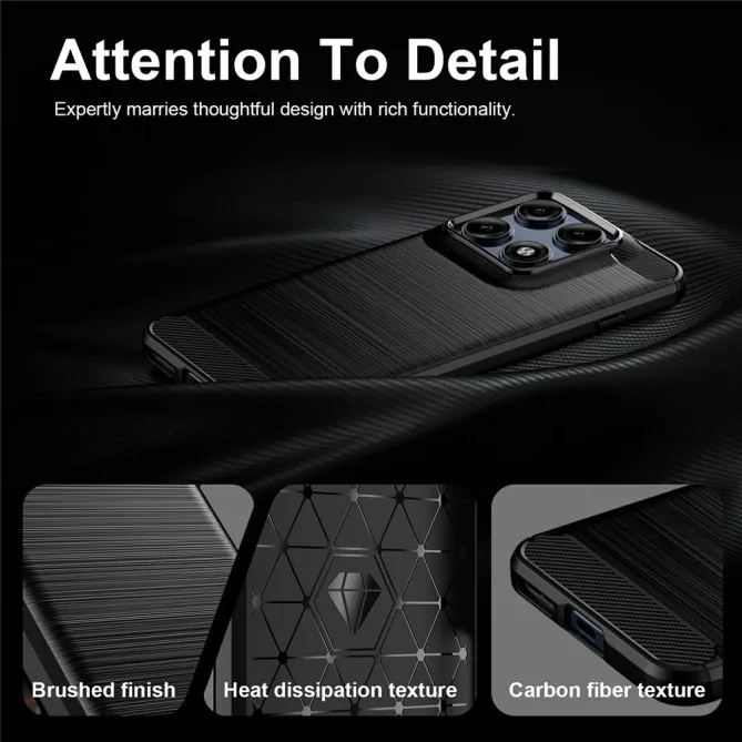 Coque Motorola Edge 70 Pro Effet Brossé Carbone