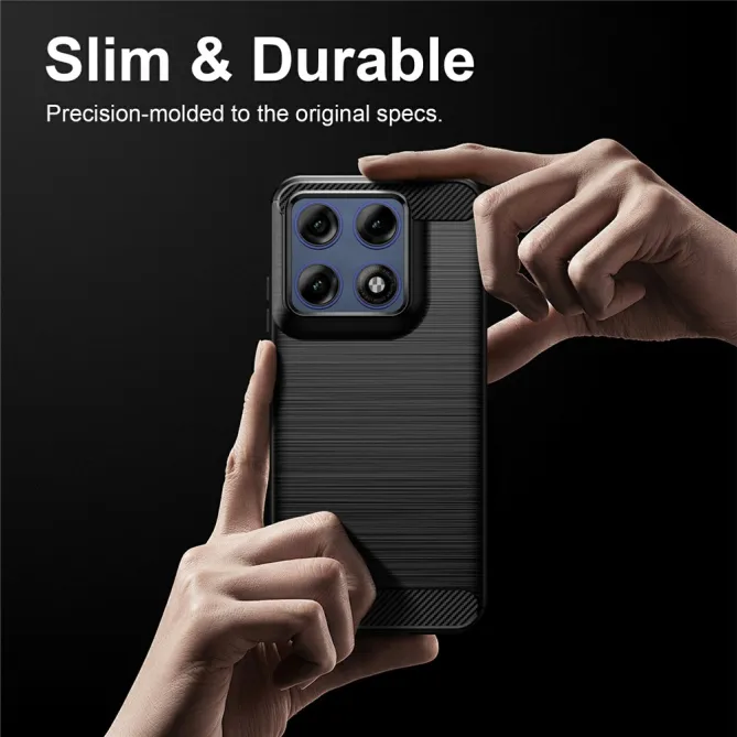 Coque Motorola Edge 70 Pro Effet Brossé Carbone
