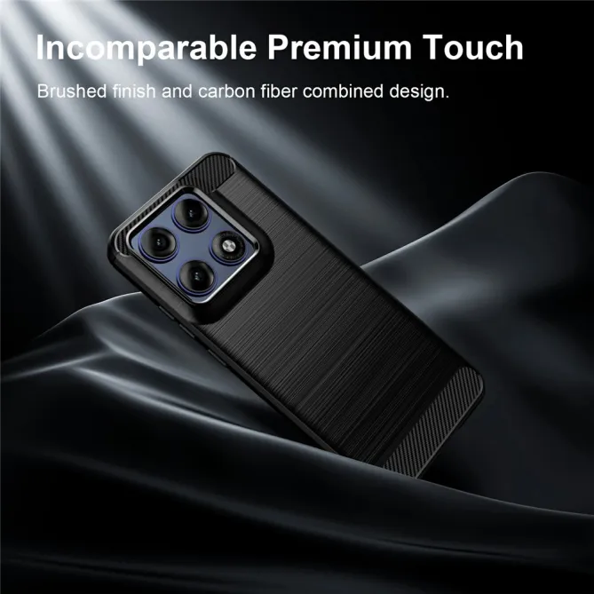 Coque Motorola Edge 70 Pro Effet Brossé Carbone