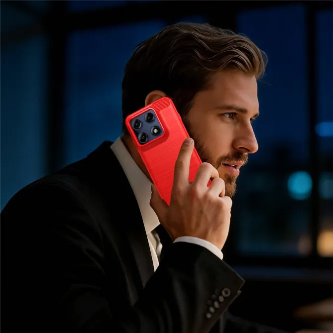 Coque Motorola Edge 70 Pro Effet Brossé Carbone