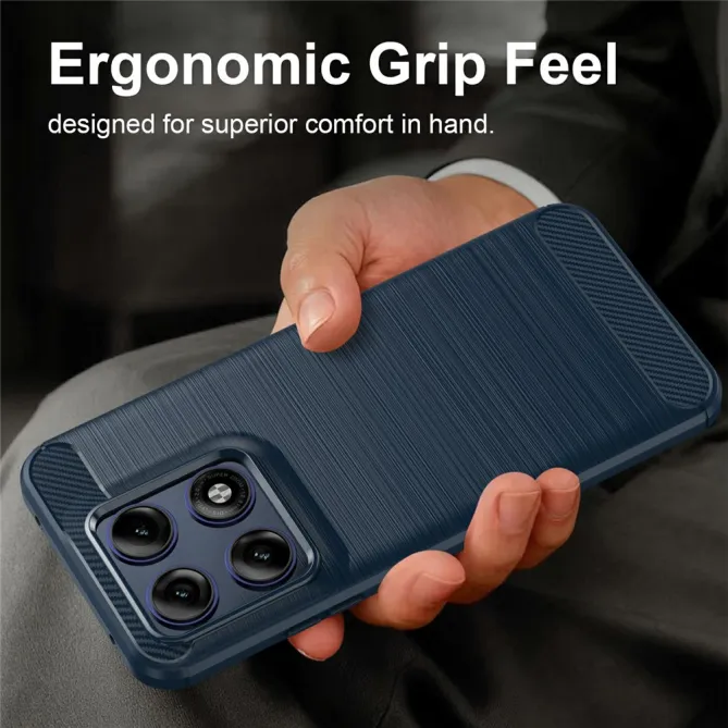 Coque Motorola Edge 70 Pro Effet Brossé Carbone