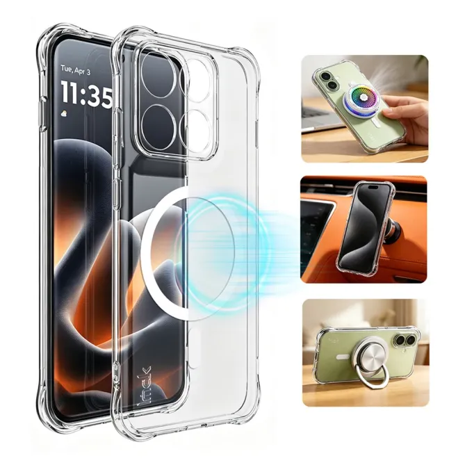 Coque Motorola Edge 70 Pro Magnétique Airbag Coins Renforcés Transparente
