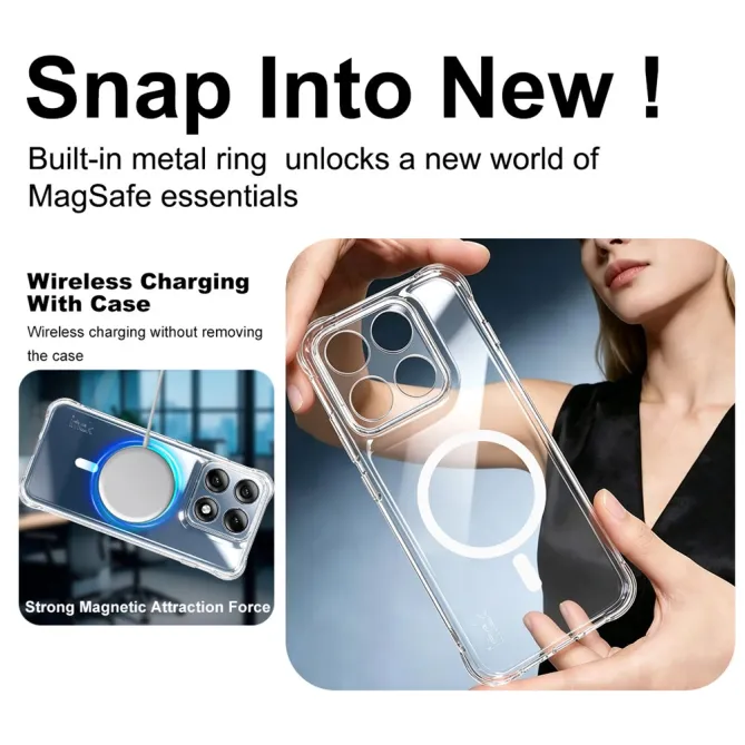 Coque Motorola Edge 70 Pro Magnétique Airbag Coins Renforcés Transparente