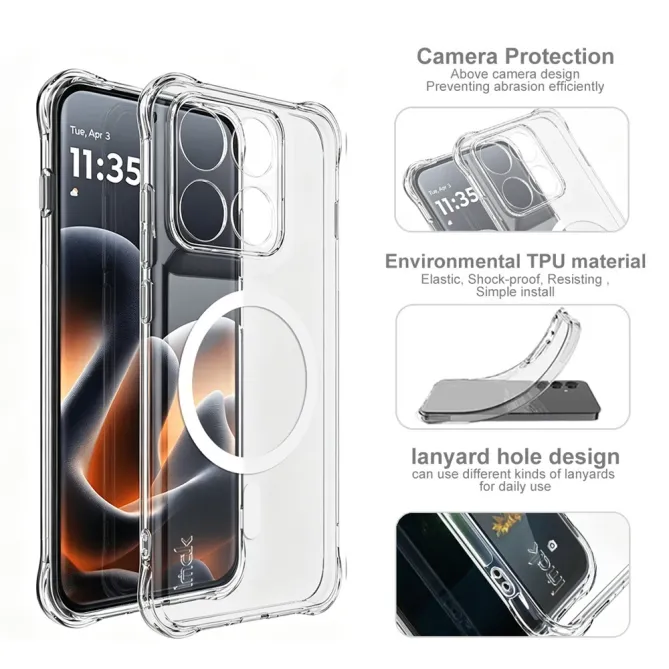 Coque Motorola Edge 70 Pro Magnétique Airbag Coins Renforcés Transparente