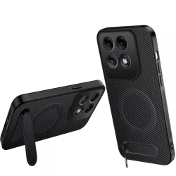 Coque Motorola Edge 70 Pro Fibre de Carbone Magnétique avec Support