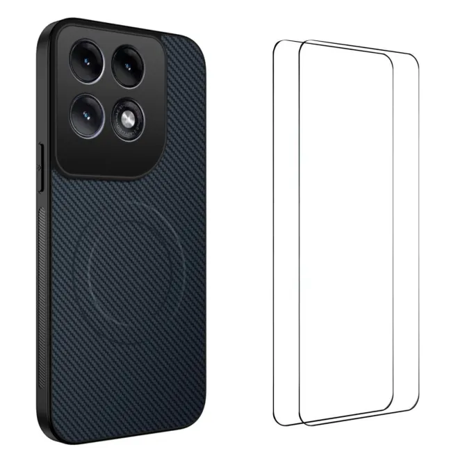 Coque Motorola Edge 70 Pro Fibre de Carbone Magnétique avec 2 Verres Trempés