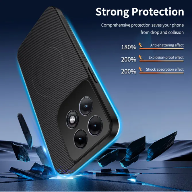Coque Motorola Edge 70 Pro Fibre de Carbone Magnétique avec 2 Verres Trempés
