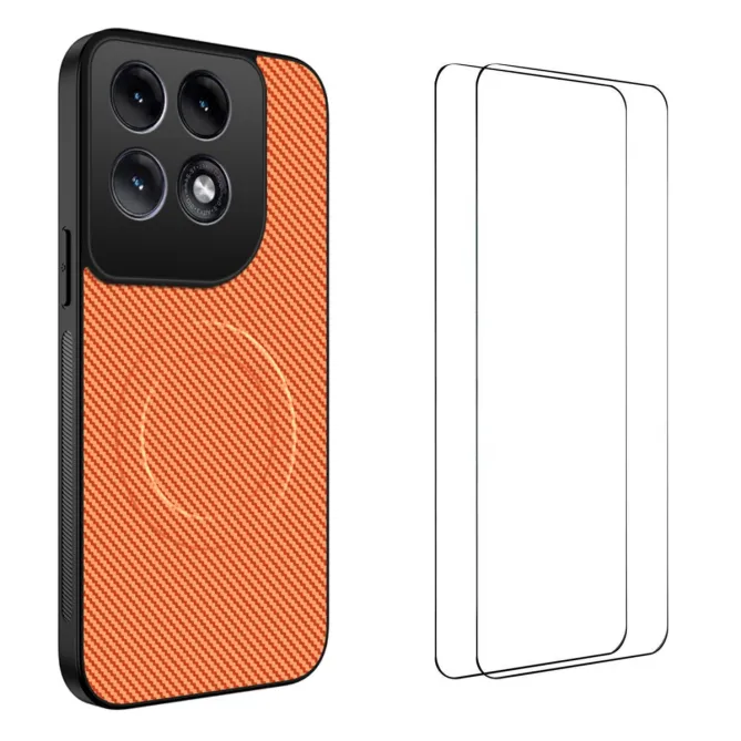 Coque Motorola Edge 70 Pro Fibre de Carbone Magnétique avec 2 Verres Trempés