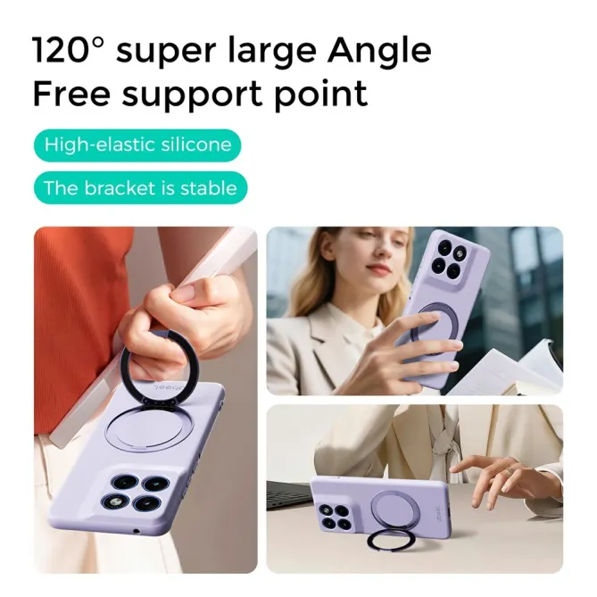 Coque Motorola Edge 70 Pro Silicone Liquide Anneau Béquille Magnétique