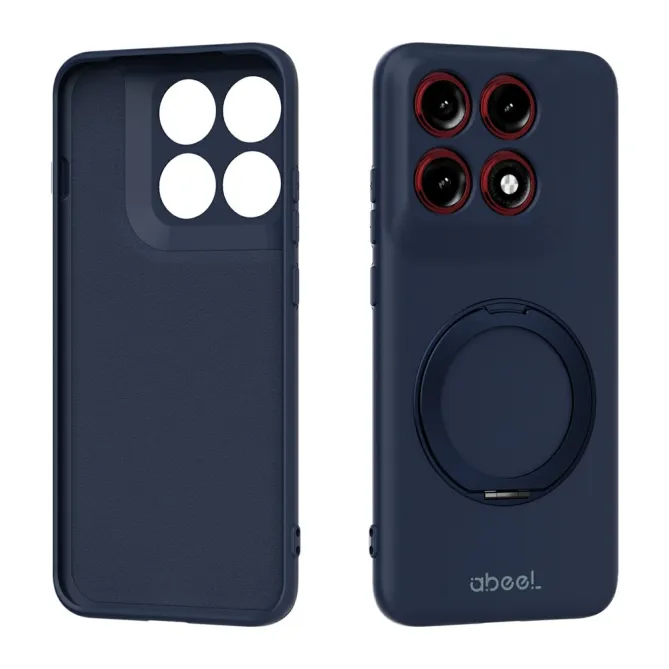 Coque Motorola Edge 70 Pro Silicone Liquide Anneau Béquille Magnétique