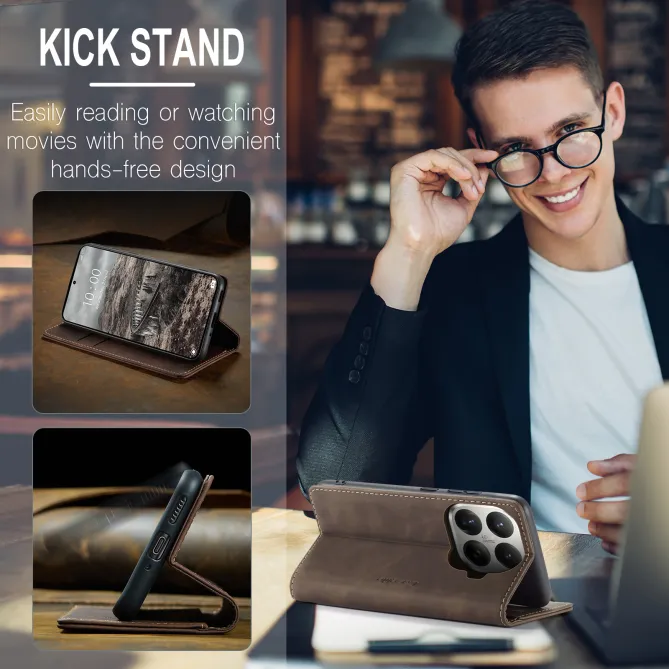 Housse Xiaomi 17T Pro Effet Cuir Rétro Suédé