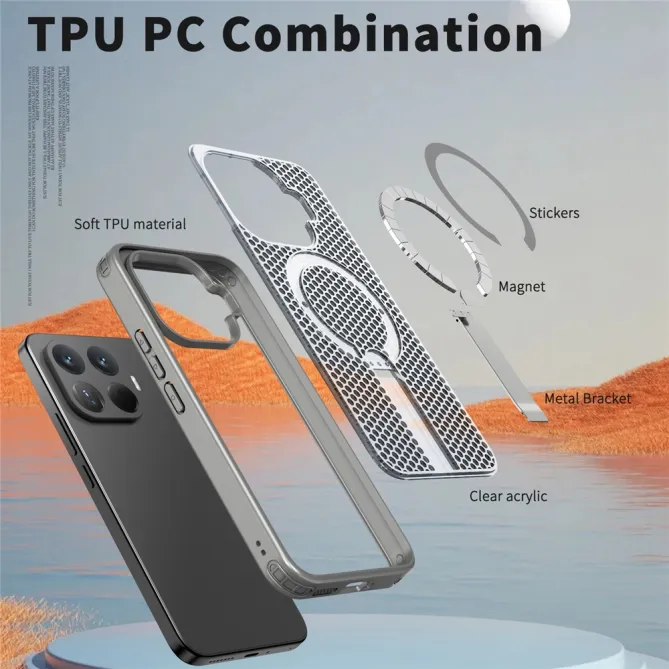 Coque Xiaomi 17T Pro Magnétique Béquille Grille Ventilée