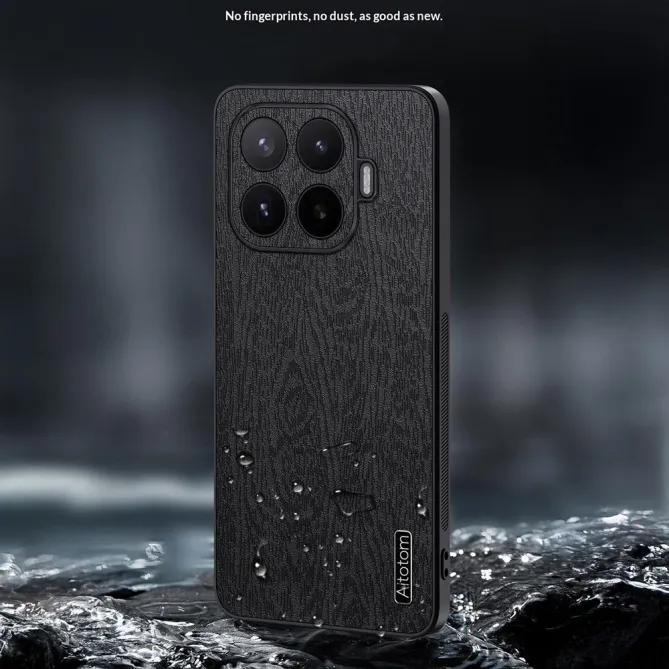Coque Xiaomi 17T Pro effet bois simili cuir