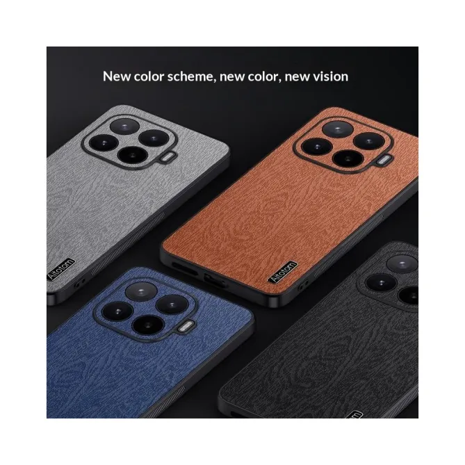 Coque Xiaomi 17T Pro effet bois simili cuir