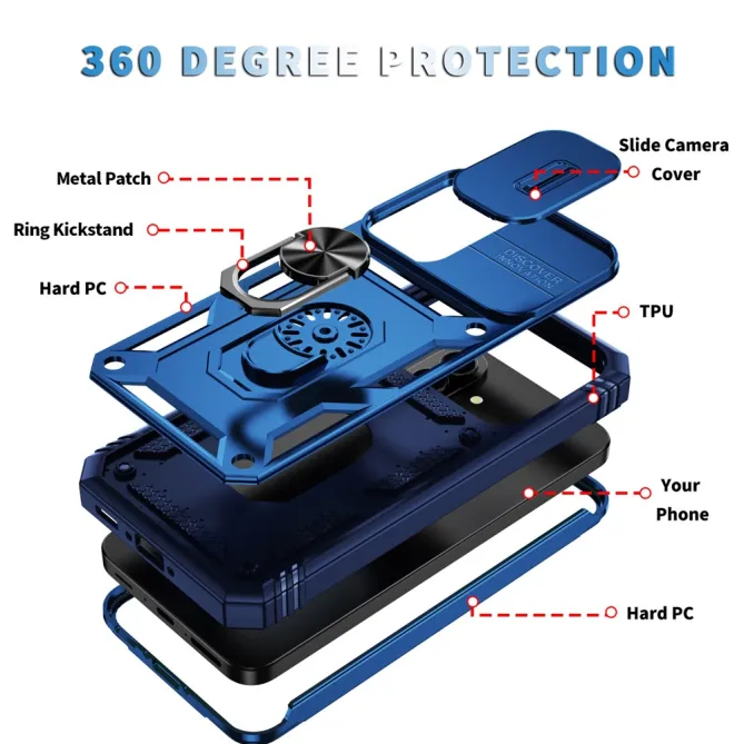 Coque Samsung Galaxy A27 Armure Volet Caméra et Anneau Support