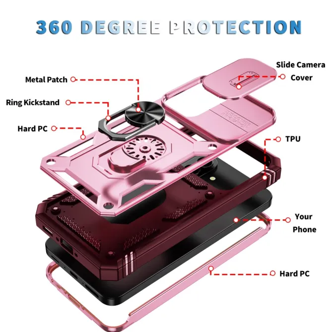 Coque Samsung Galaxy A27 Armure Volet Caméra et Anneau Support