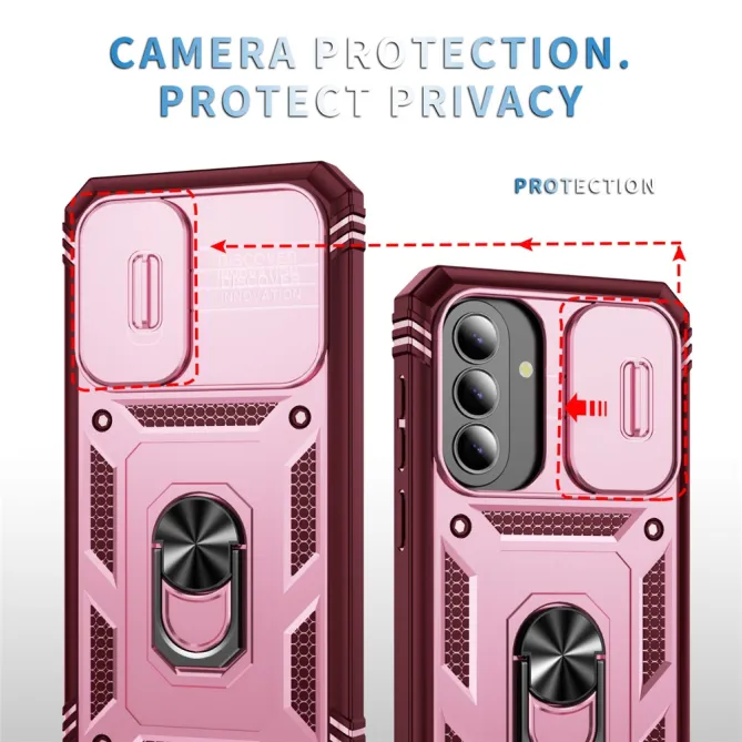 Coque Samsung Galaxy A27 Armure Volet Caméra et Anneau Support