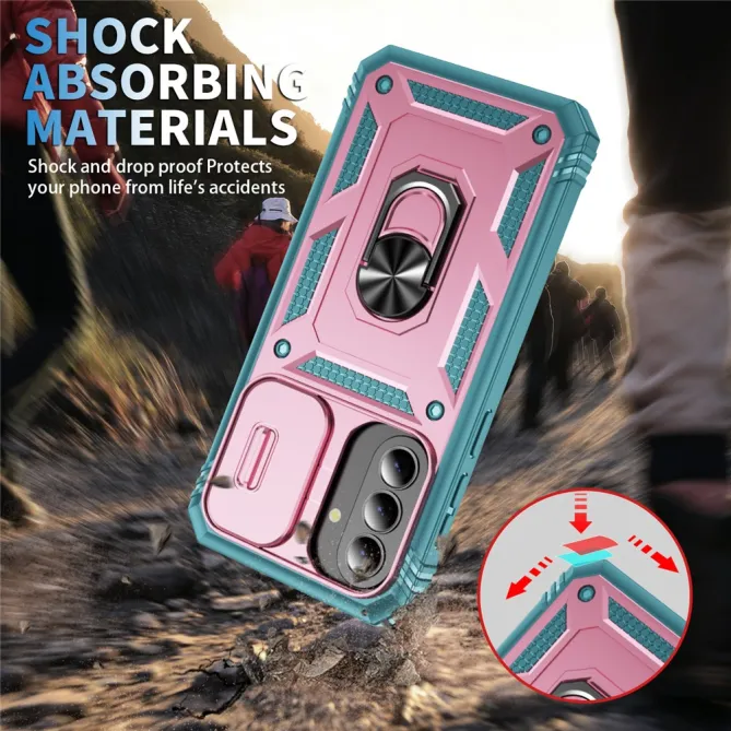 Coque Samsung Galaxy A27 Armure Volet Caméra et Anneau Support