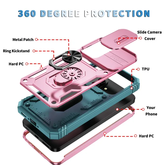 Coque Samsung Galaxy A27 Armure Volet Caméra et Anneau Support