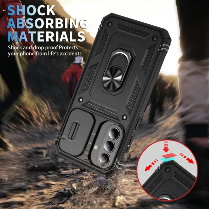 Coque Samsung Galaxy A27 Armure Volet Caméra et Anneau Support